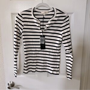 Nili Lotan Jordan Henley Long Sleeve Tee